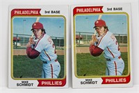 1974 Topps #283 Mike Schmidt (HOF) 2nd year cards