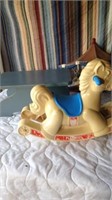 Vintage Playskool Horse, Blue Wood Stool, C