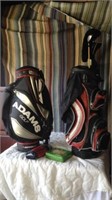 2 Golf  Bags, 3 Clubs