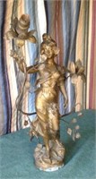 Lady Figurine Lamp (needs To Be Rewired )