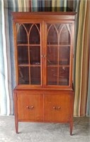 Antique Mahogany Flat Front China Cabinet