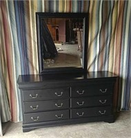 8 Drawer Black Pottery Barn Dresser With Mirror