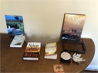 Misc selection of books, and home décor