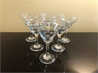 6 pcs cut glass stemware