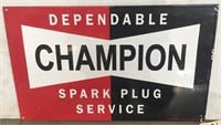 "CHAMPION SPARK PLUG SERVICE" PORCELAIN SIGN