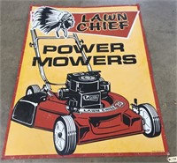 "LAWN CHIEF POWER MOWERS" METAL SIGN