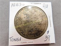 1883o Morgan Silver Dollar - AU Toned