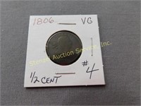 1806 1/2 Cent - VG