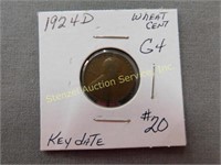 1924D Wheat Cent - G4 - Key Date
