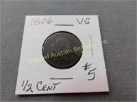 1806 1/2 Cent - VG