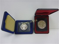 Pair of Silver Commemorative Dollar Coins