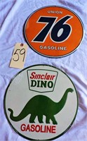 Union 76 Gasoline Sign & Sinclair Dino Gasoline