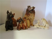 5 Dog Figurines