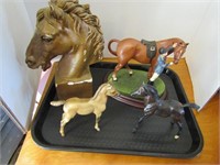 Tray of Horse Figurines