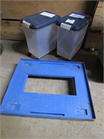 2 Feed Bins & Square Dolly
