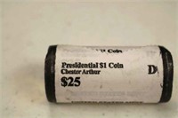 ROLL OF CHESTER ARTHUR $1.00 COINS