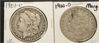 TWO MORGAN SILVER DOLLARS