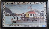 FOLK ART PRINT - "SITUATION OF AMERICA, 1848"