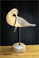 CARVED "LONG BILLED CURLEW"? SHORE BIRD SIGNED: