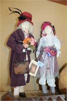 PAIR OF HAND MADE DOLLS BY CARMAN MANAGO - 21"