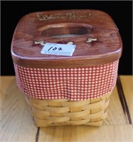 HAND MADE "STAKER" TISSUE BASKET SIGNED: LS-2006
