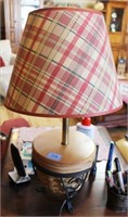 LONGABERGER - HAND WOVEN BASKET LAMP WITH WROUGHT