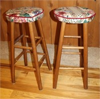 PAIR BAR STOOLS - SEAT IS 30" OFF THE FLOOR