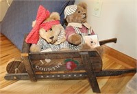2 HAND MADE TEDDY BEARS: LESTER AND DAISY WITH