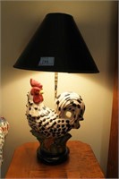 CERAMIC ROOSTER LAMP WITH SHADE
