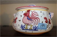 CERAMIC COVERED POT WITH CHICKEN DESIGN