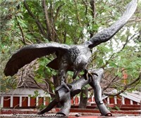 Large Cast Bronze Metal Eagle Statue Sculpture