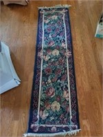 Beautiful Navy Blue Floral Runner Rug