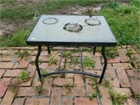 Outdoor glass and metal small table
