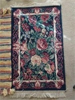 Beautiful Navy Blue Floral Small Area Rug