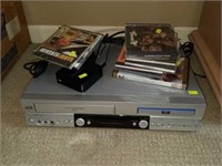 JVC VCR & DVD Player & CD's/DVD
