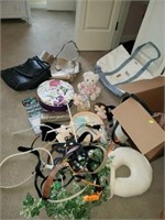Estate lot purses, belts, clock, baby bag and more