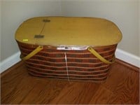 Vintage Wooden Picnic Basket