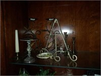 Estate lot of Brass and Metal Candle Holders