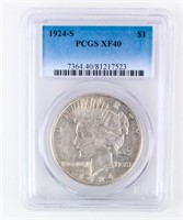 Coin 1924-S Peace Silver Dollar PCGS XF40
