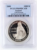 Coin 2000 U.S. / Iceland  Silver $ PCGS PR69