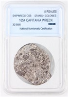 Coin 1854 Capitania Wreck Silver COB Certified