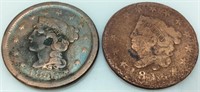 (2) LARGE CENT GOOD DETAIL IN COINS