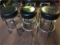 3- bar stools w/ chrome legs, black seat