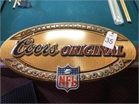 Coors Original NFL advertising tin 30" x 17"