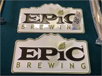 2- Epic Brewing advertising tins