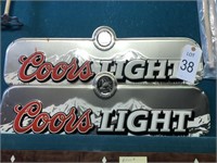 2 - Coors Light advertising tins 26" x 9"