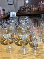 8 margarita glasses and 6 brandy glasses