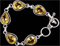 Jewelry Sterling Silver Yellow Stone Bracelet