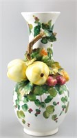 Hand Painted Italian Art Pottery Vase w/ Applied..
