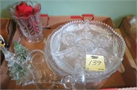 BOX LOT OF LARGE SERVING PLATTERS AND MISC